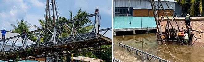越南安江省慈善吊桥作业发生驳船沉没事故，无人伤亡