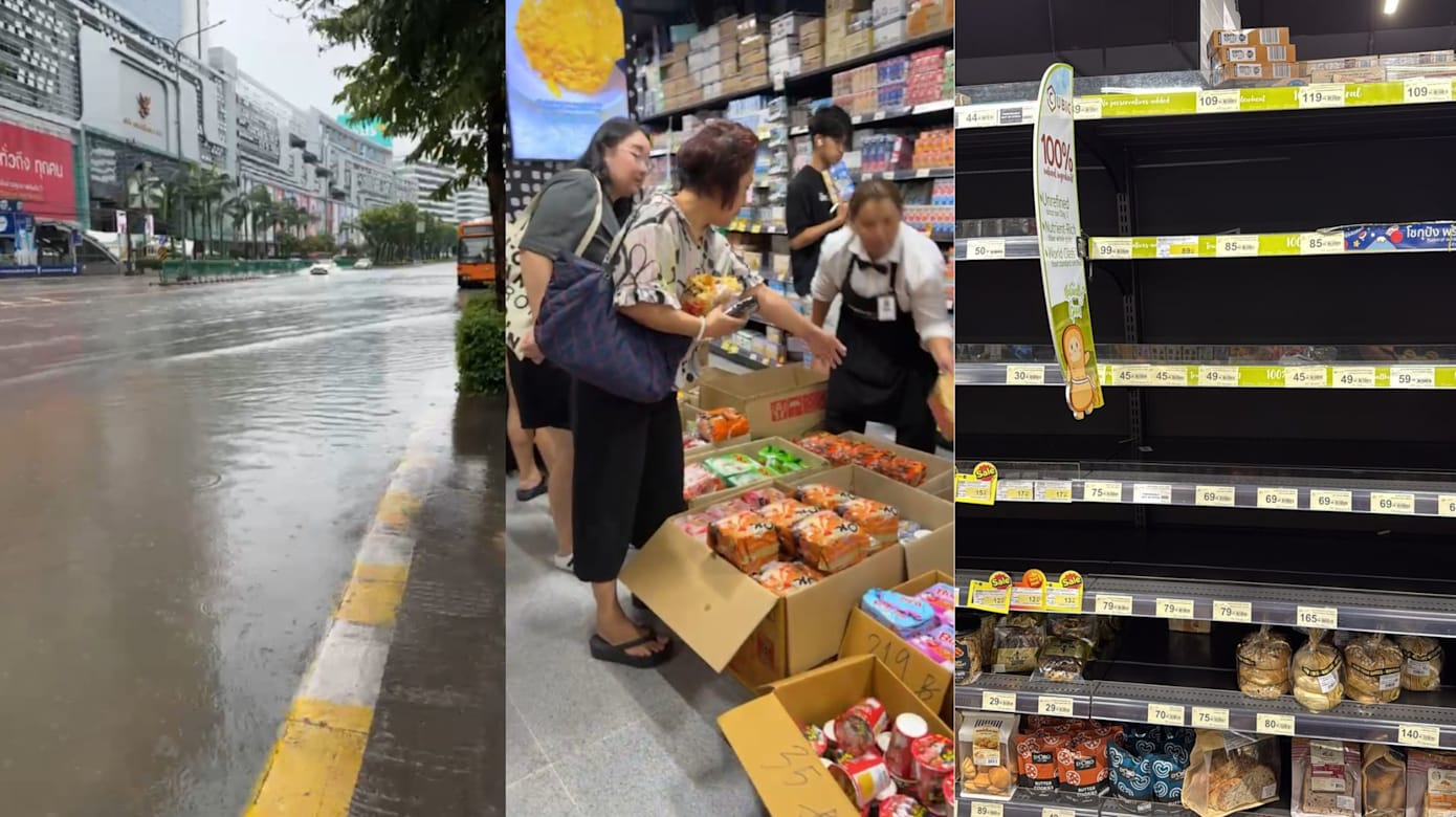 泰国水灾影响生活 民众抢购干粮应急