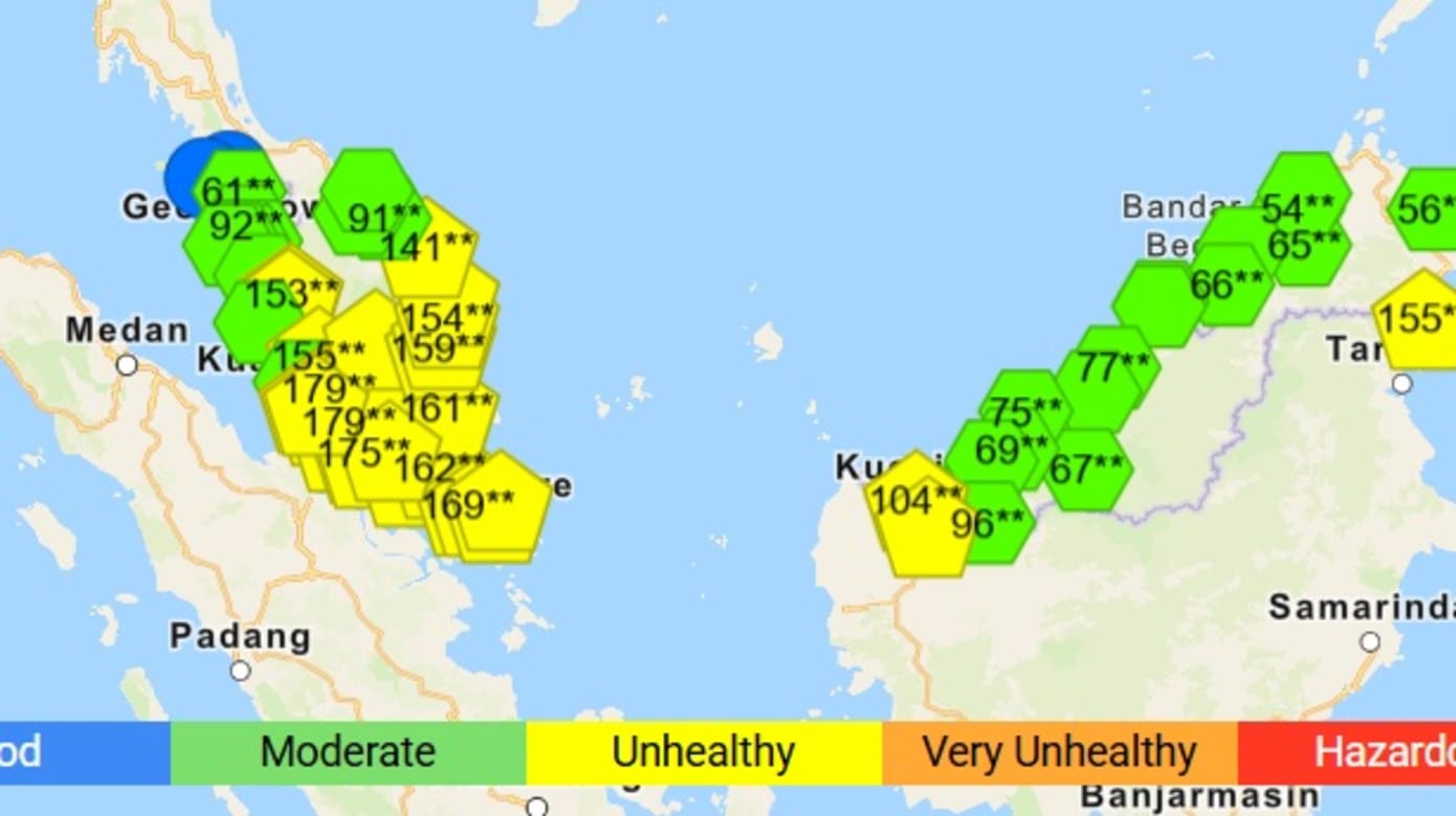 马国36地区空气处不健康水平 雪州佐汉斯迪亚191点最高